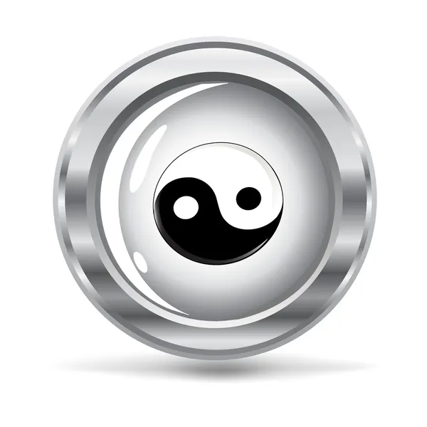 Icon with a Yin and Yang symbol — Stock Vector