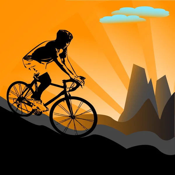 Biker silhouet — Stockfoto