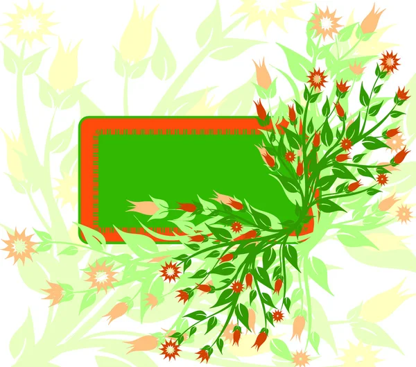 Floraler Hintergrund mit Rahmen — Stockfoto