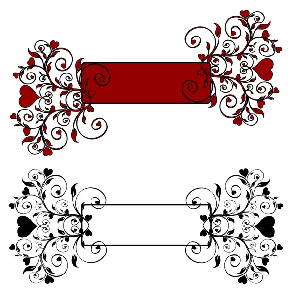 Virágos banner szívvel — Stock Fotó
