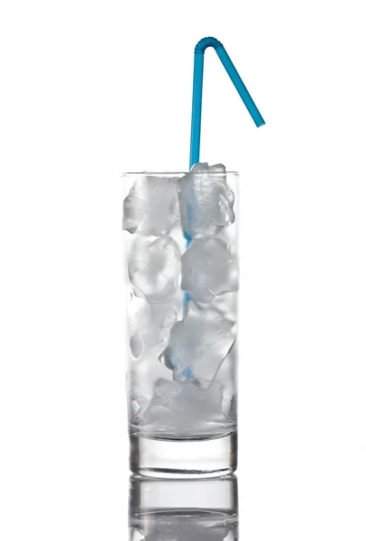 Glas med ren is, inget vatten — Stockfoto