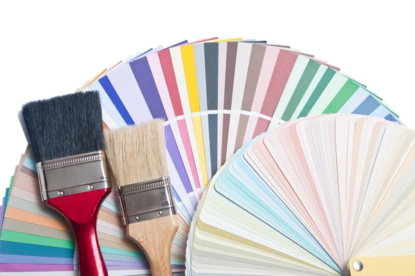 Paint brush on color guide — Stock Photo, Image