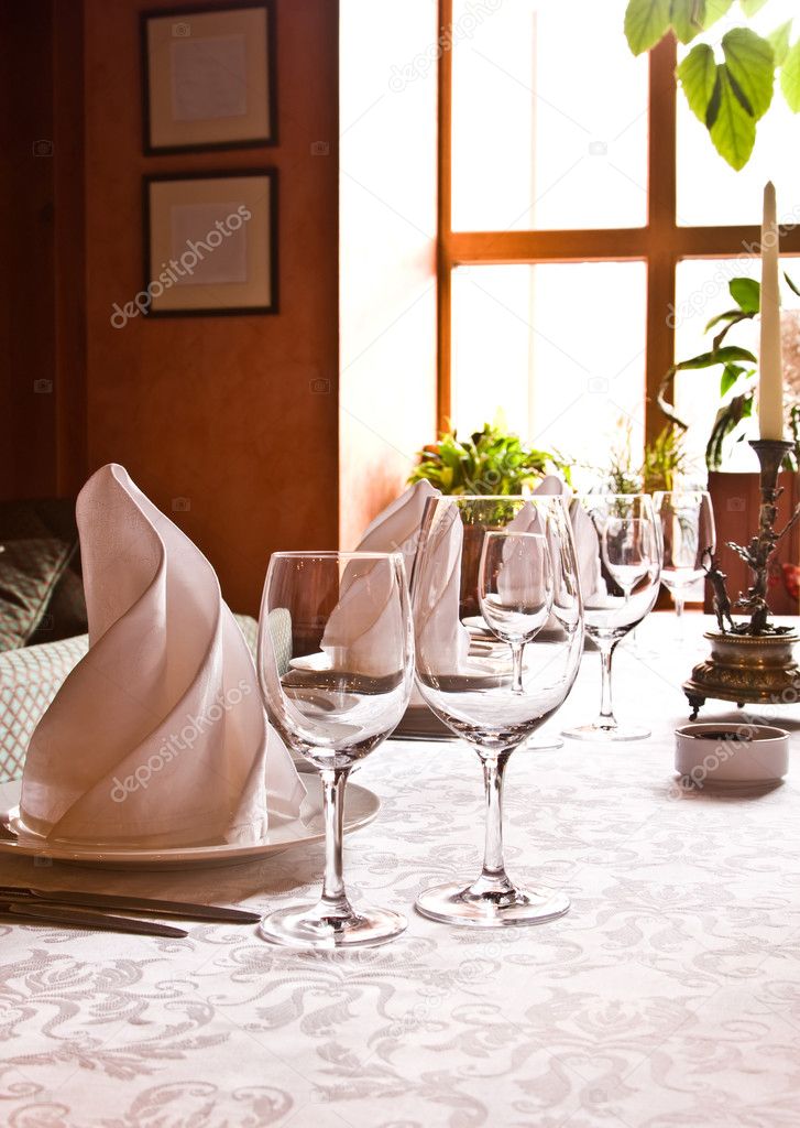 The served table at restaurant