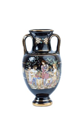 Yunan amphora üzerinde beyaz izole