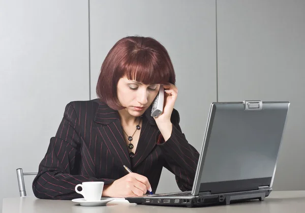 Beautiful businesswomen whith laptop — Stock Photo, Image