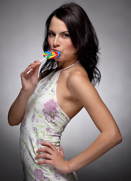 The beautiful girl with Lollipop — Stock Photo, Image