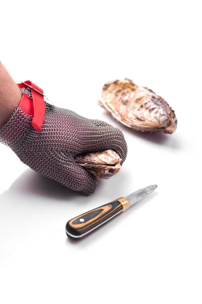 Luvas especialmente para abrir ostras — Fotografia de Stock