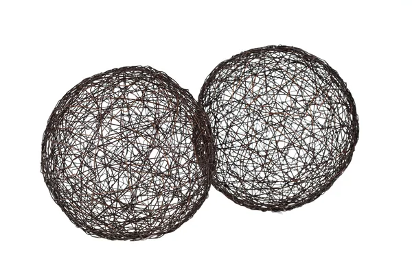 Twee bol van een metalen draad — Stockfoto