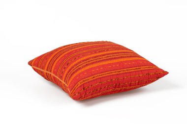 Red pillow on white clipart