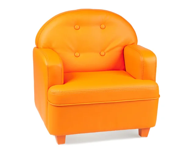 stock image Leather Armchair of orange colour