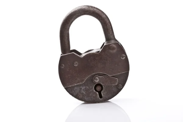 Old padlock on a white background — Stok fotoğraf