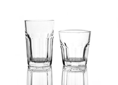 Two glasses for drinks isolated on white clipart