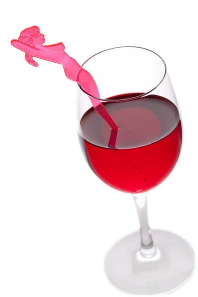 Kieliszek alkohol czerwony — Zdjęcie stockowe