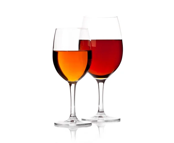 붉은 포도주 두 잔 — 스톡 사진