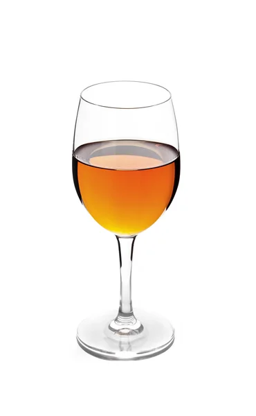 Gult vin i glas. isolerad på vit — Stockfoto
