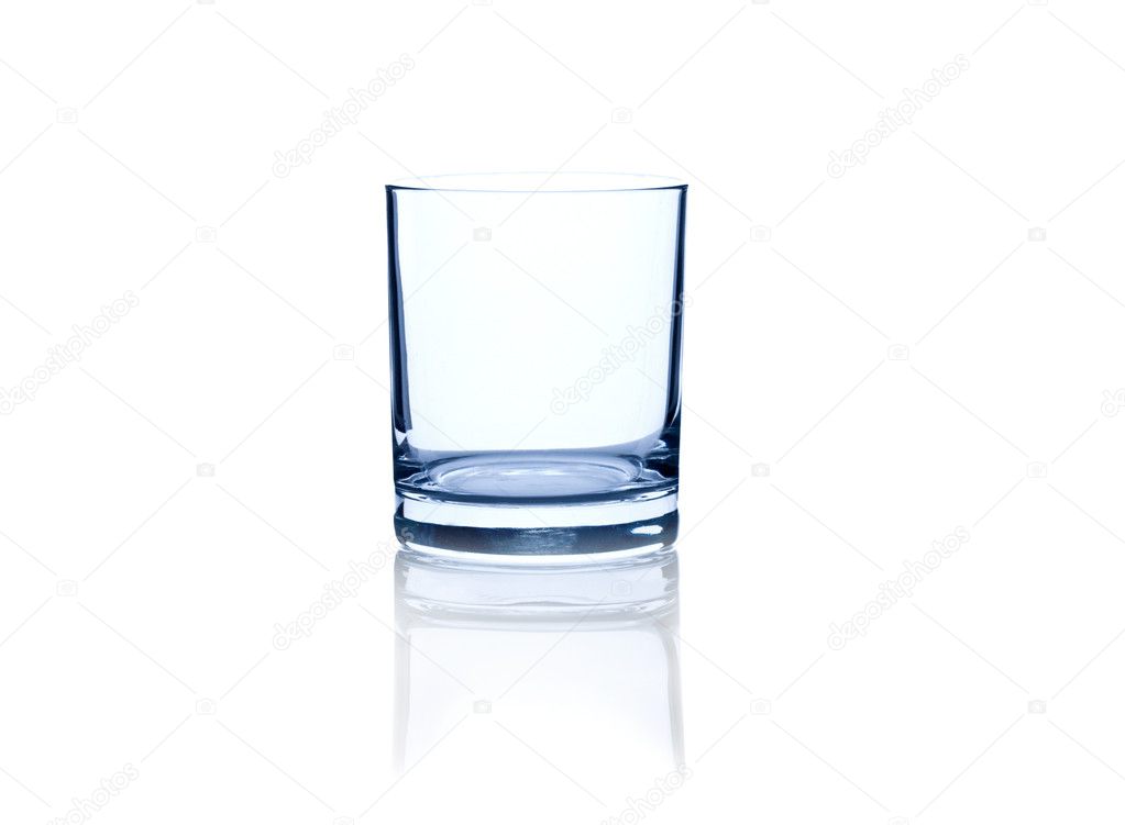 Empty glass isolated on a white