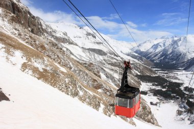 Gondola at Elbrus mountain. Russian Fede clipart