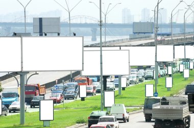 Billboards on Highway clipart