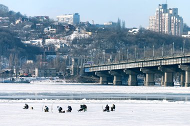 Winter fishing clipart