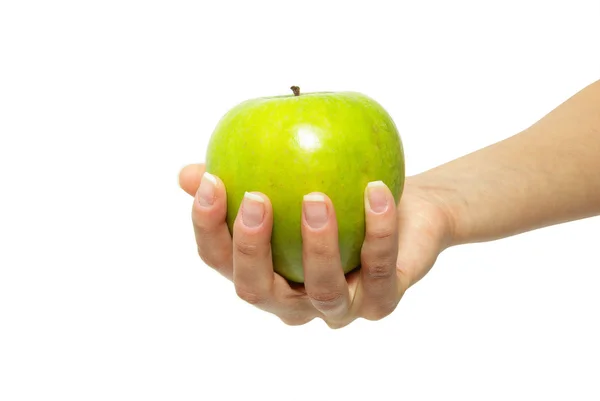 Käsi omena — kuvapankkivalokuva
