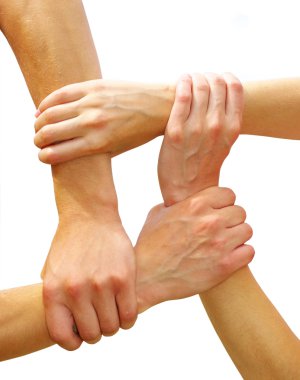 Linked hands clipart