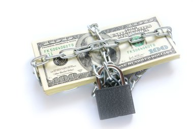 Dollars locked a chain clipart