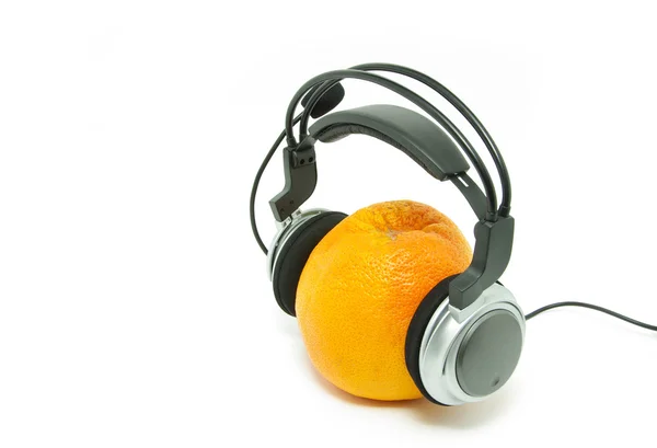 stock image Orange and headphones