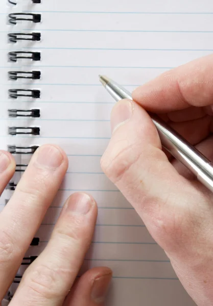 Notebook in pen — Stockfoto