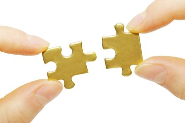 Puzzle in hands clipart