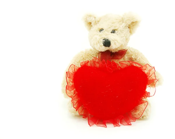 Urso segurando coração — Fotografia de Stock