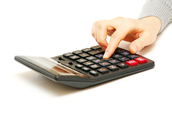 Kalkulator z ręki — Zdjęcie stockowe