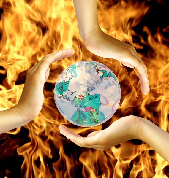 World in fire — Stock Photo, Image