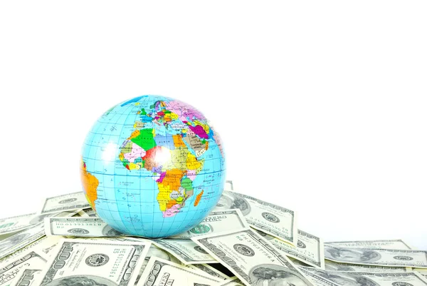 Glob i dolarów — Zdjęcie stockowe