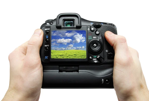 Camera in hand — Stock Photo, Image