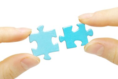 Puzzle in hands clipart