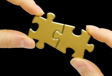 Puzzle in hands clipart