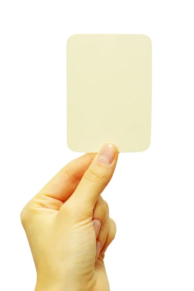 Card blank in hand — Stock Photo, Image