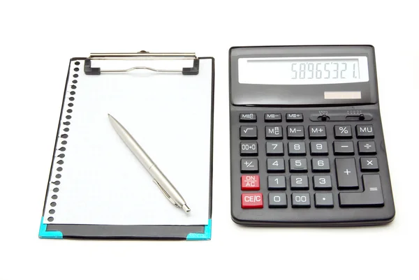 Calculadora y portátil — Foto de Stock
