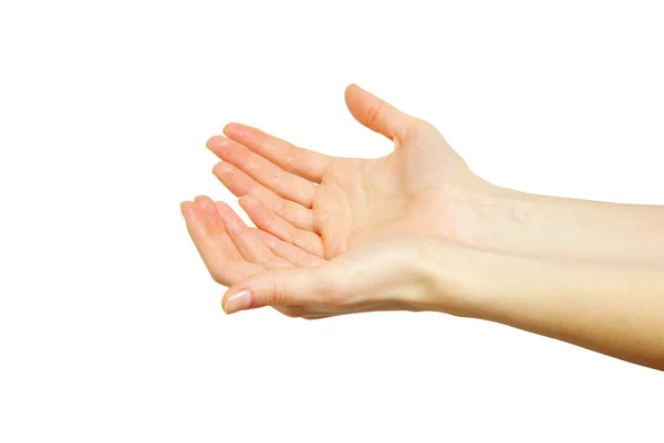 Mãos a implorar esmolas — Fotografia de Stock