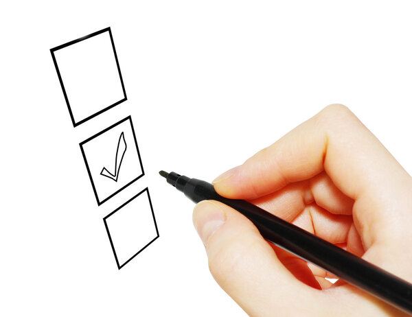 Маркер в руке
