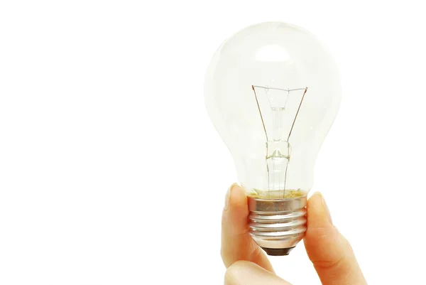 Bulb in hand — Stock Photo, Image