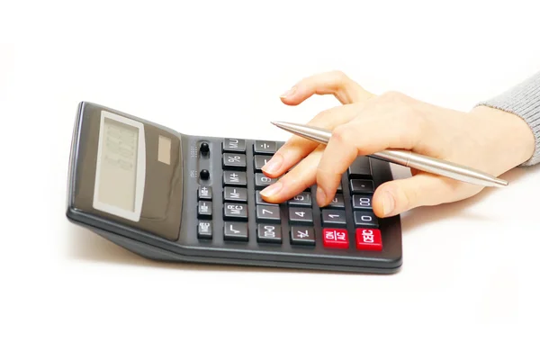 Kalkulator z palca — Zdjęcie stockowe