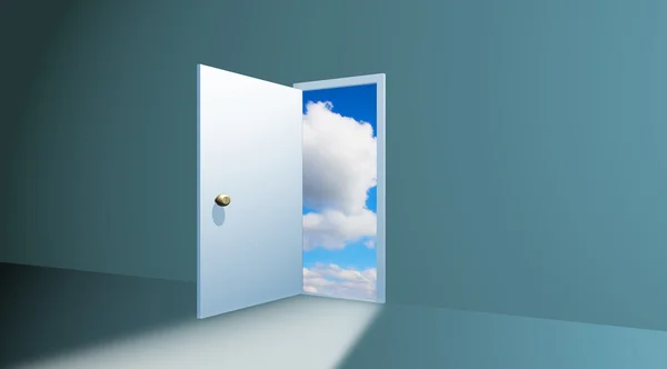Door Sky Cloud Blue Door — Φωτογραφία Αρχείου