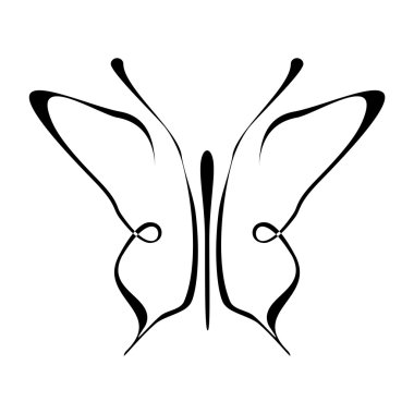 Butterfly tattoo - silhouette clipart