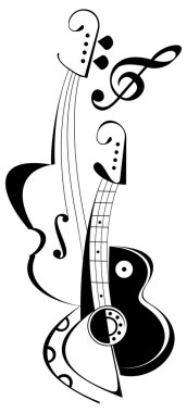 Violin and guitar clipart