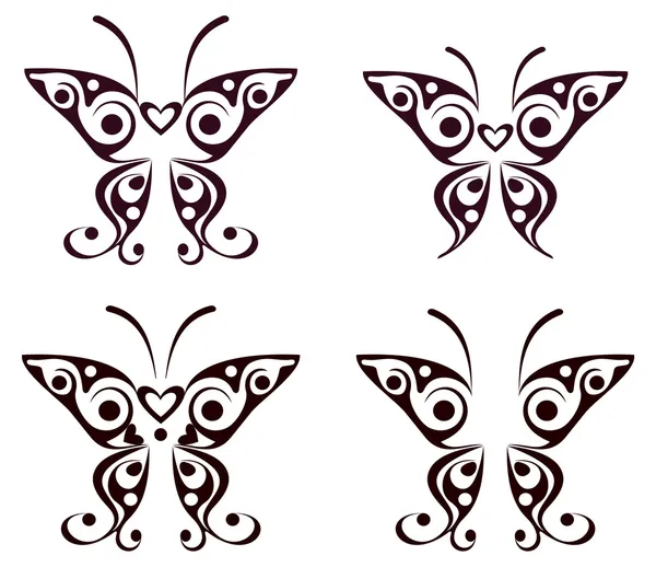 Fjäril mönster tatuering — Stock vektor