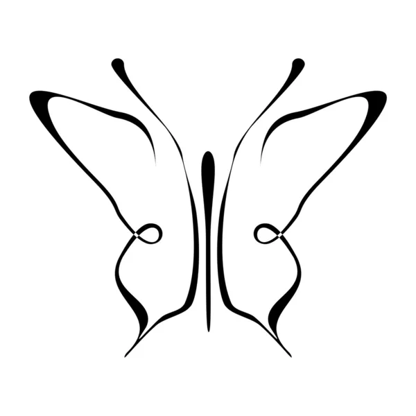 Татуировка бабочки - силуэт — стоковый вектор