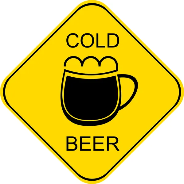 Zimne piwo - znak — Wektor stockowy