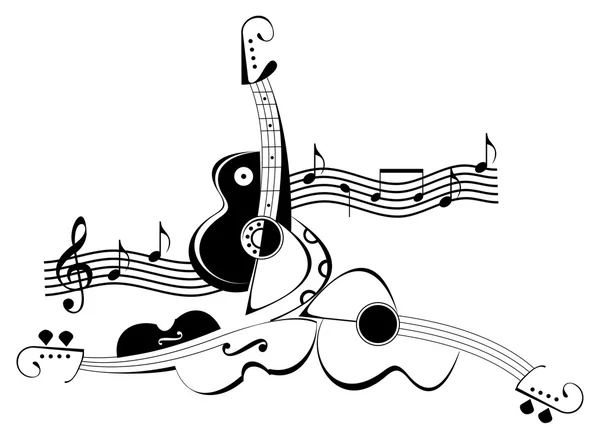 Κιθάρα και βιολί — Διανυσματικό Αρχείο