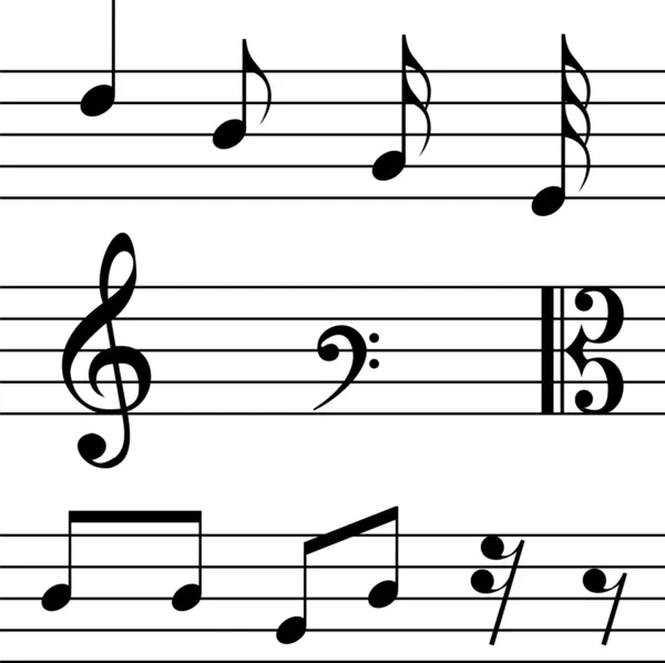 Muzieknoten - vector tekenen — Stockvector